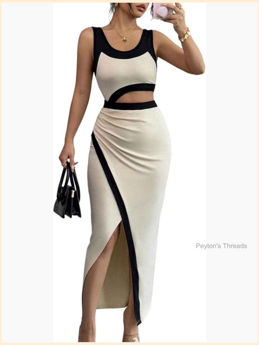 Cut Out Maxi Dress Ruched Bodycon Sleeveless Scoop Neck Wrap